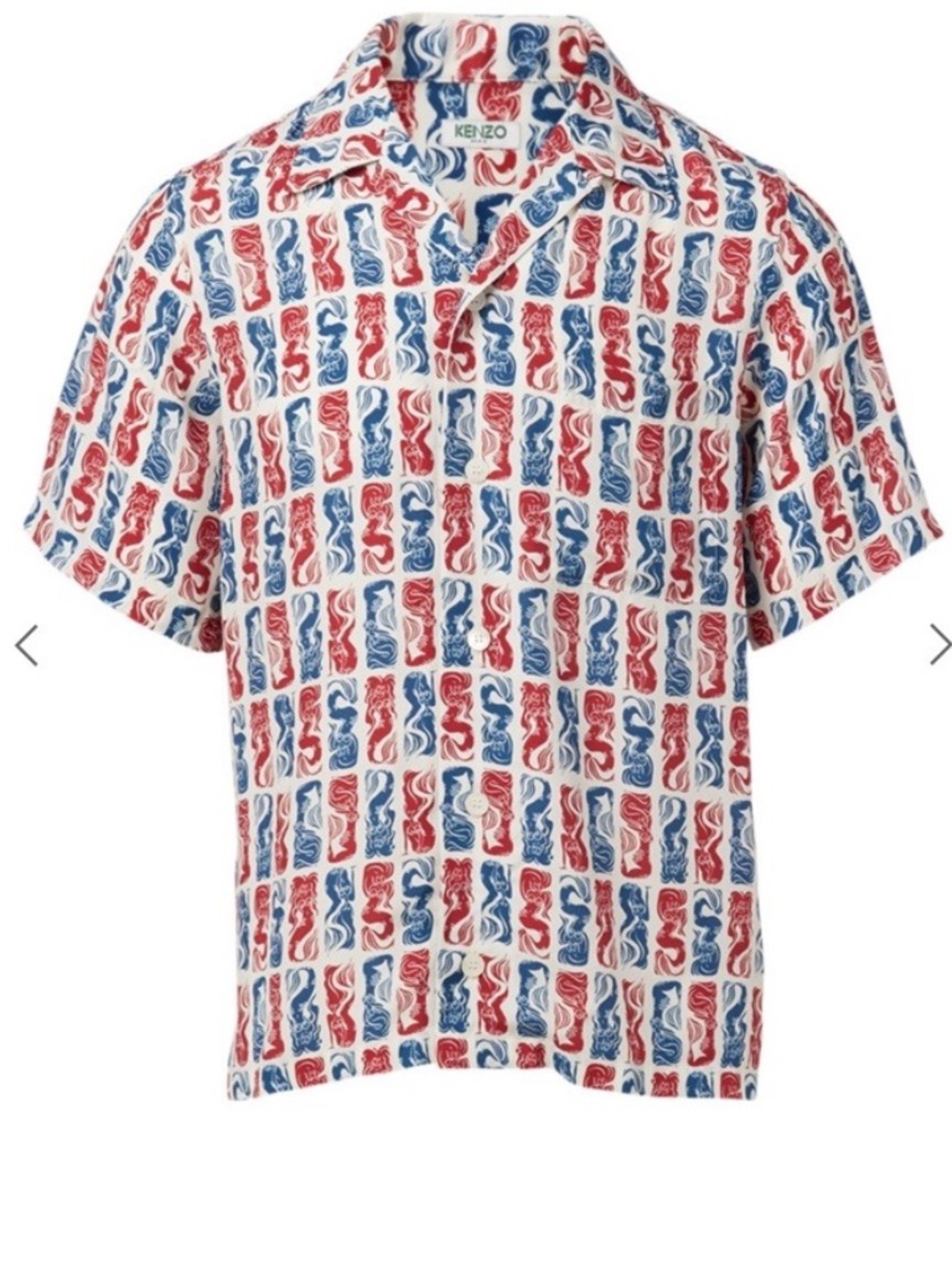 Kenzo Mermaid Short Sleeve Shirt Multi Authentic Men's Sz XL Authentic